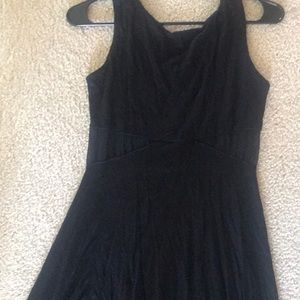 Black high low dress with mesh cutout